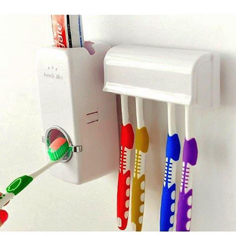 Suporte para Escova com Dispensador de Pasta de Dente Automático